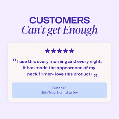 Tighten & Lift Neck Cream-specially formulated to target and combat sagging skin on the neck and chest, providing a visibly firmer and more lifted appearance.