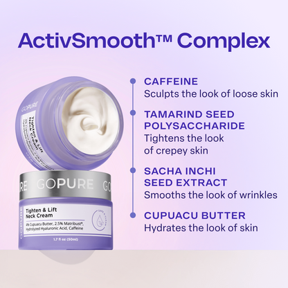 Tighten & Lift Neck Cream-specially formulated to target and combat sagging skin on the neck and chest, providing a visibly firmer and more lifted appearance.